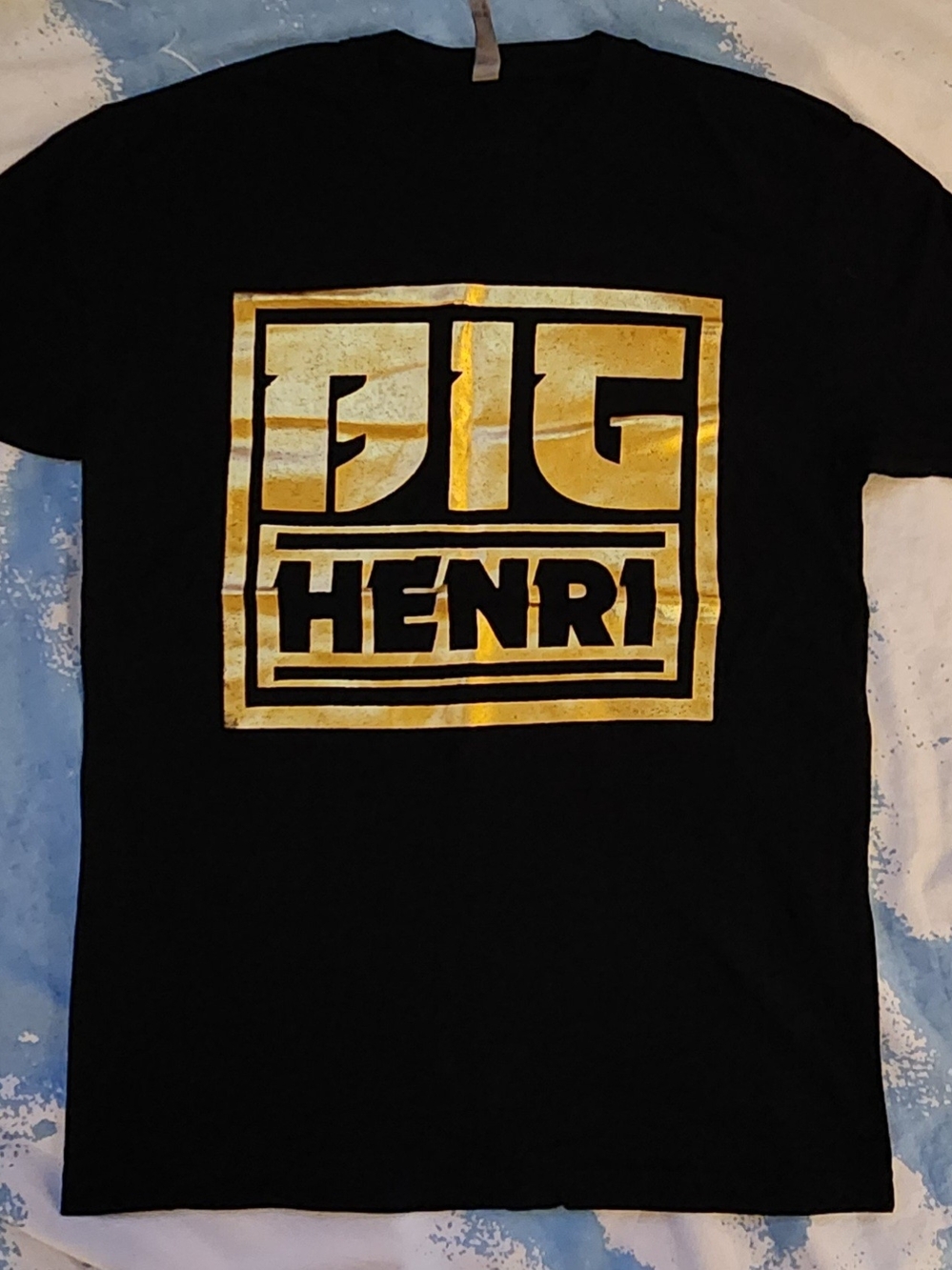Black T‑Shirt with Gold "Big Henri" Logo